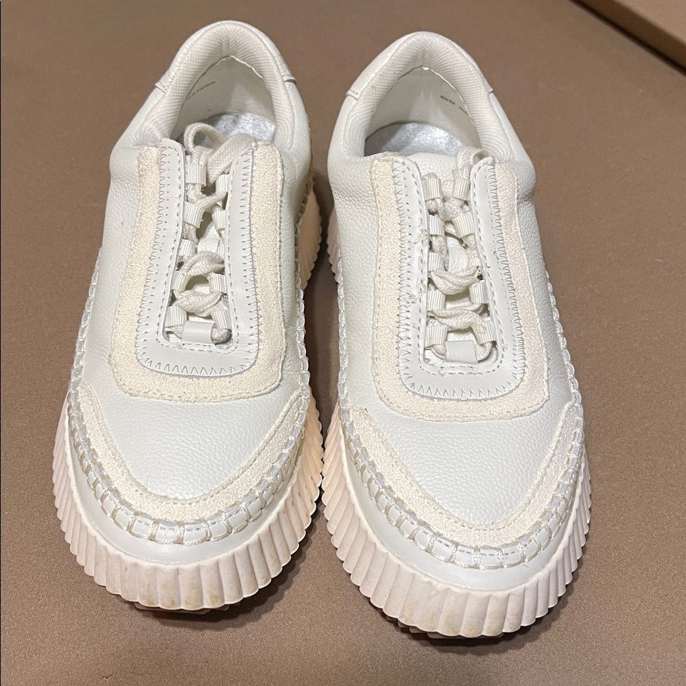 Dolce Vita Cream White Platform Sneakers